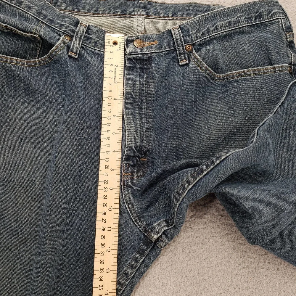 Wrangler Jeans Mens‎ 38x34 Blue Regular Straight Denim Cowboy Logo Mid Rise